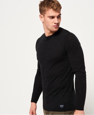 Superdry Merino Crew Neck Férfi Ugró Sötét Szürke | NKOXR8574